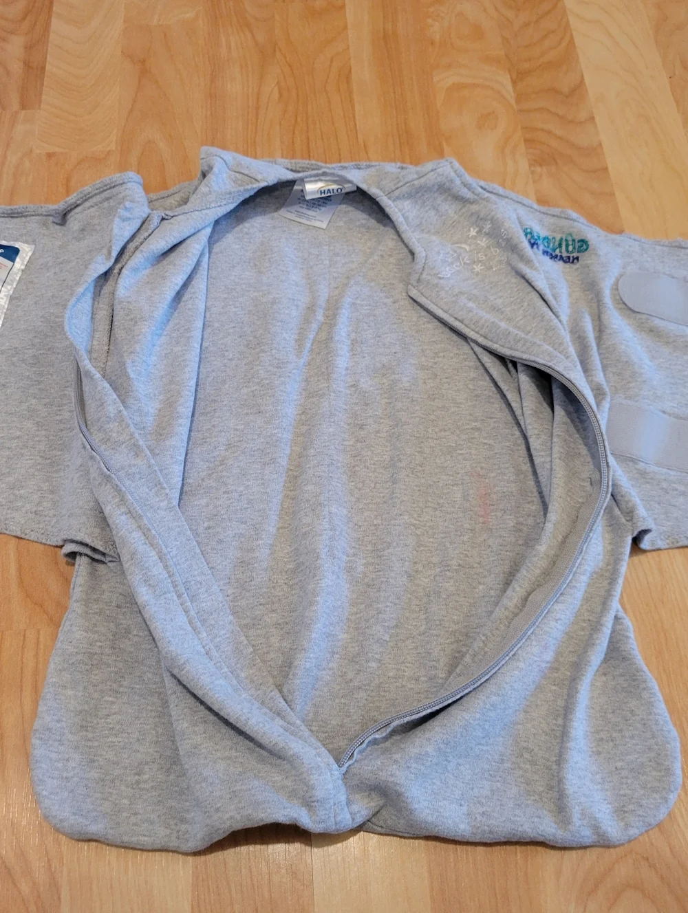 Halo Sleep Sack Swaddle Cotton Grey Newborn Size 0-3 Months